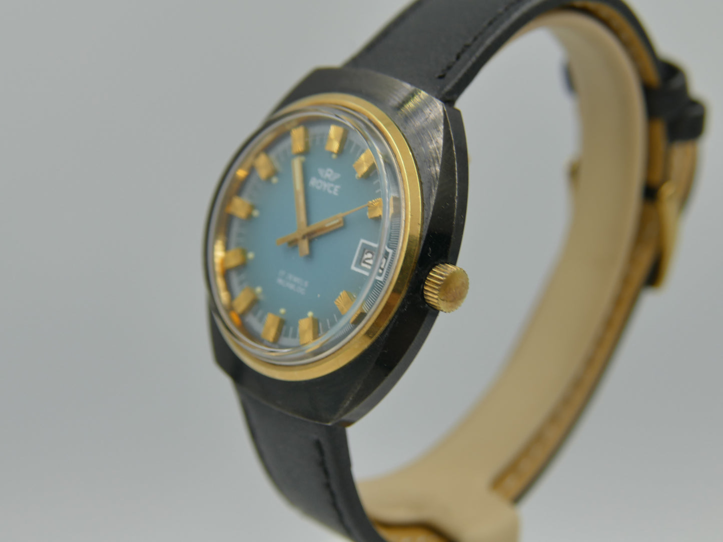 70s Vintage watch mens Royce (S. Kocher) Manual Wind AS 1950 Tiffany Blue Dial