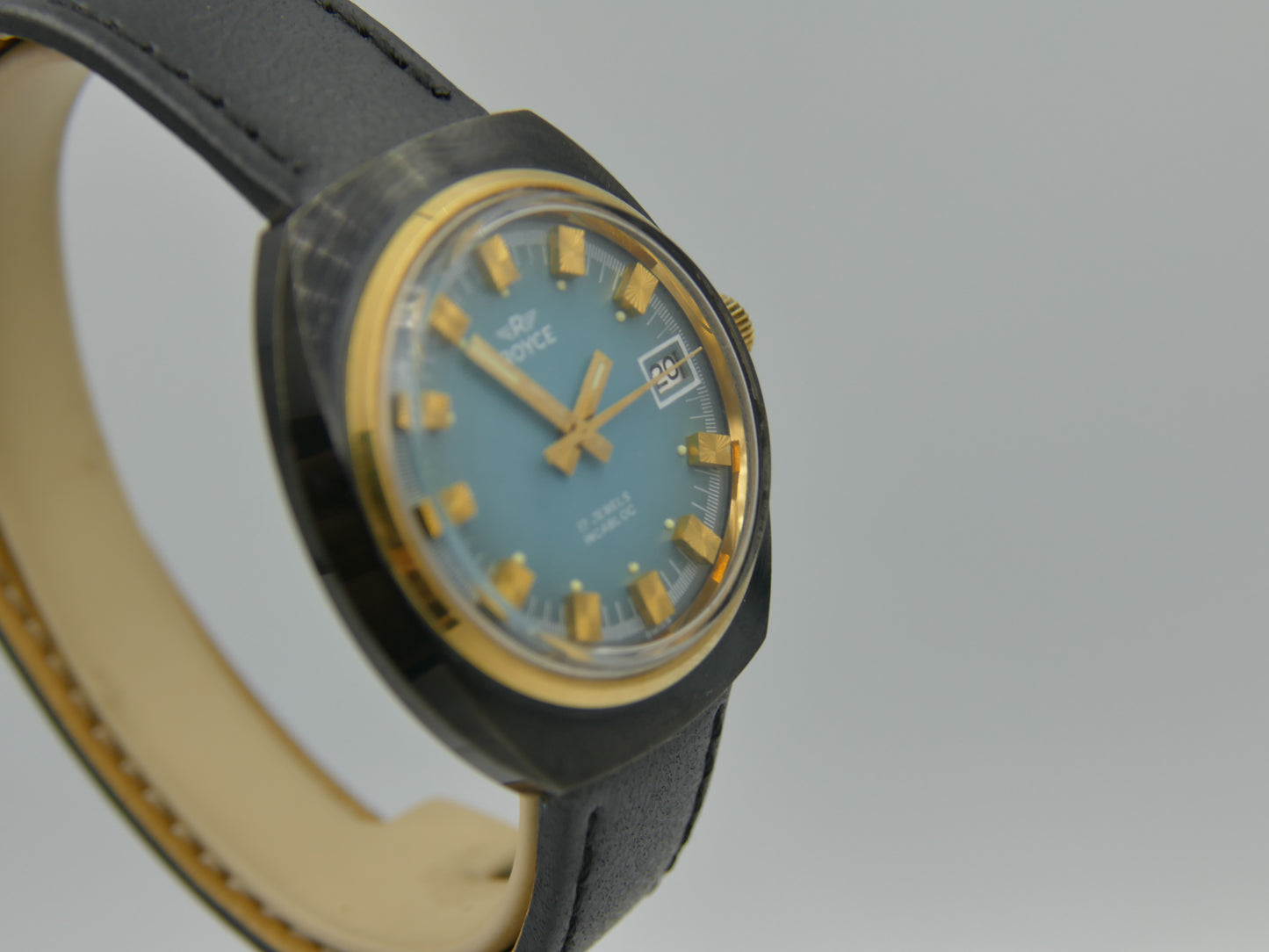 70s Vintage watch mens Royce (S. Kocher) Manual Wind AS 1950 Tiffany Blue Dial