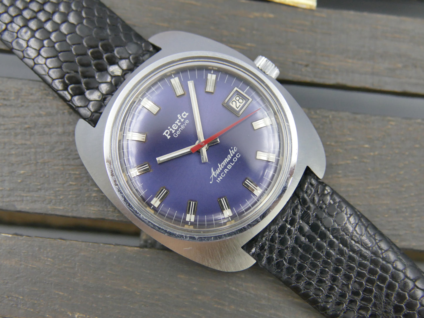 Vintage watch mens NOS Pierfa Geneve Automatic ETA 2783 w/box