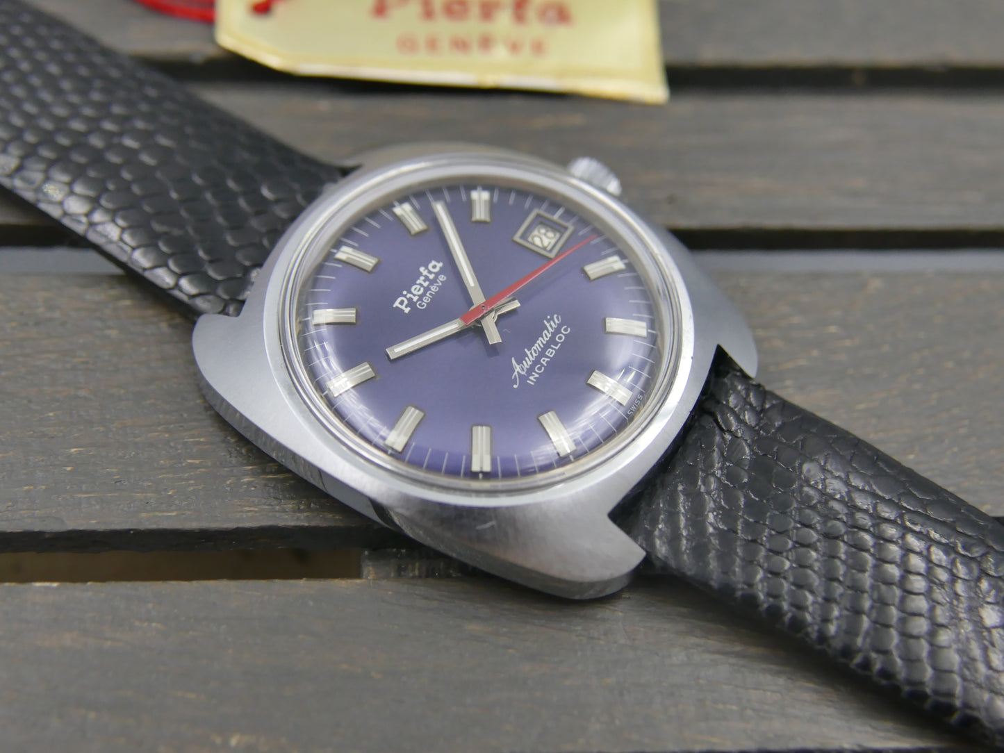 Vintage watch mens NOS Pierfa Geneve Automatic ETA 2783 w/box