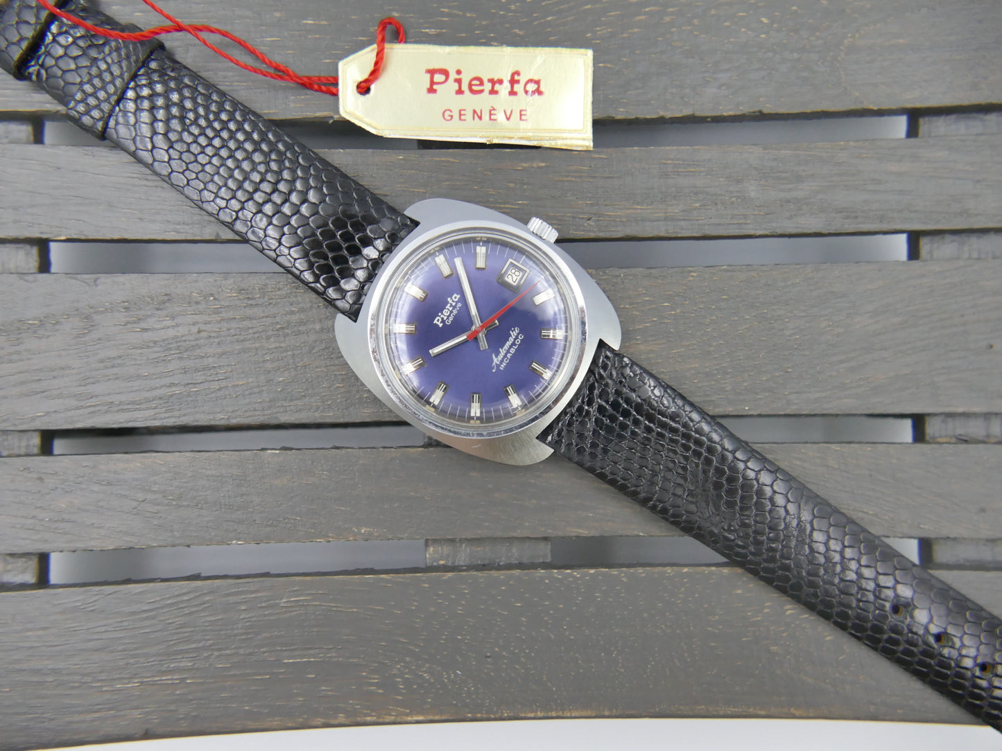 Vintage watch mens NOS Pierfa Geneve Automatic ETA 2783 w/box