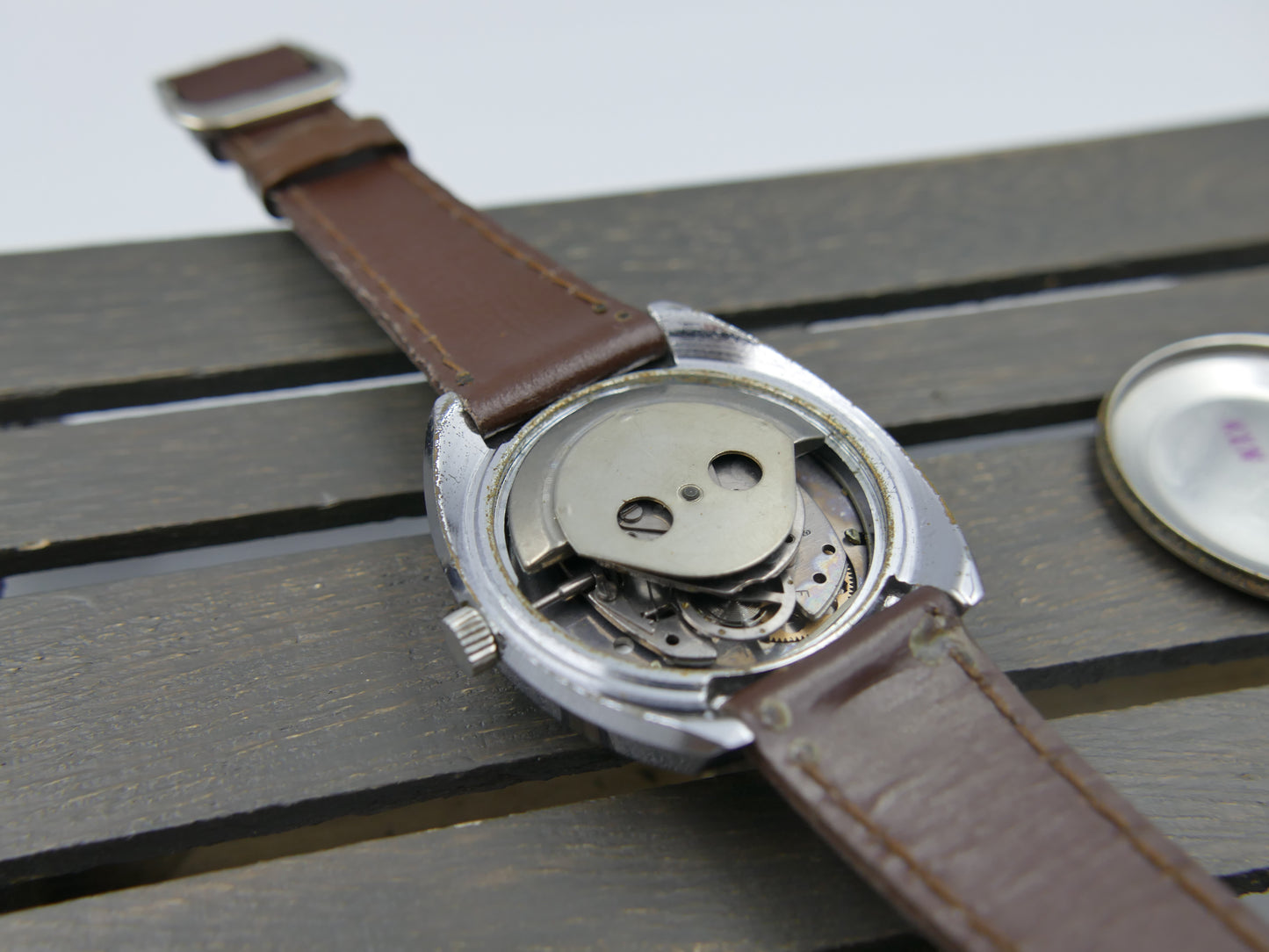 70s Vintage watch mens Timex Viscount Automatic Day-Date - Ref. 46950 cal. M109 Dundee Made mint