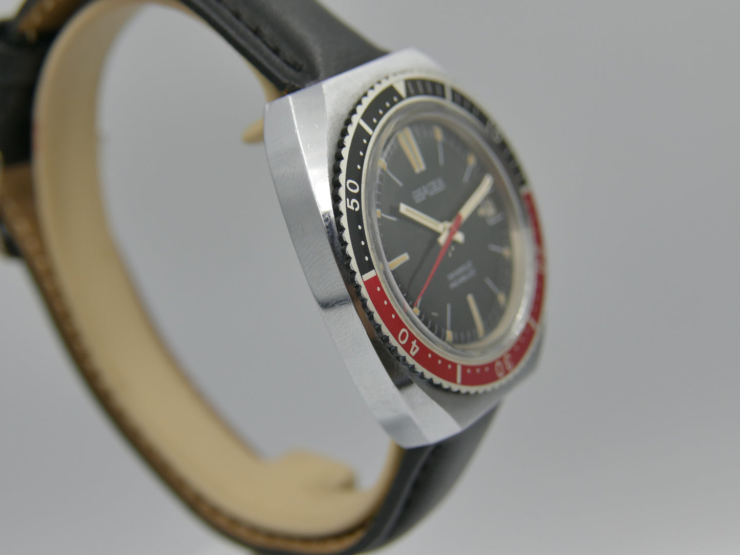 70s vintage watch mens Gracex Seabold Skin Diver Coke Bezel hand wind Cal. FHF/ST 96-4 mint