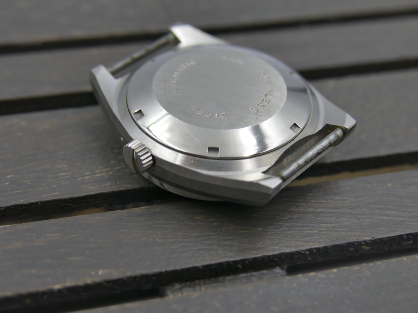 70s Vintage watch mens Juanvix Automatic FE 4612A  Vertical Slate Fumé Dial NOS