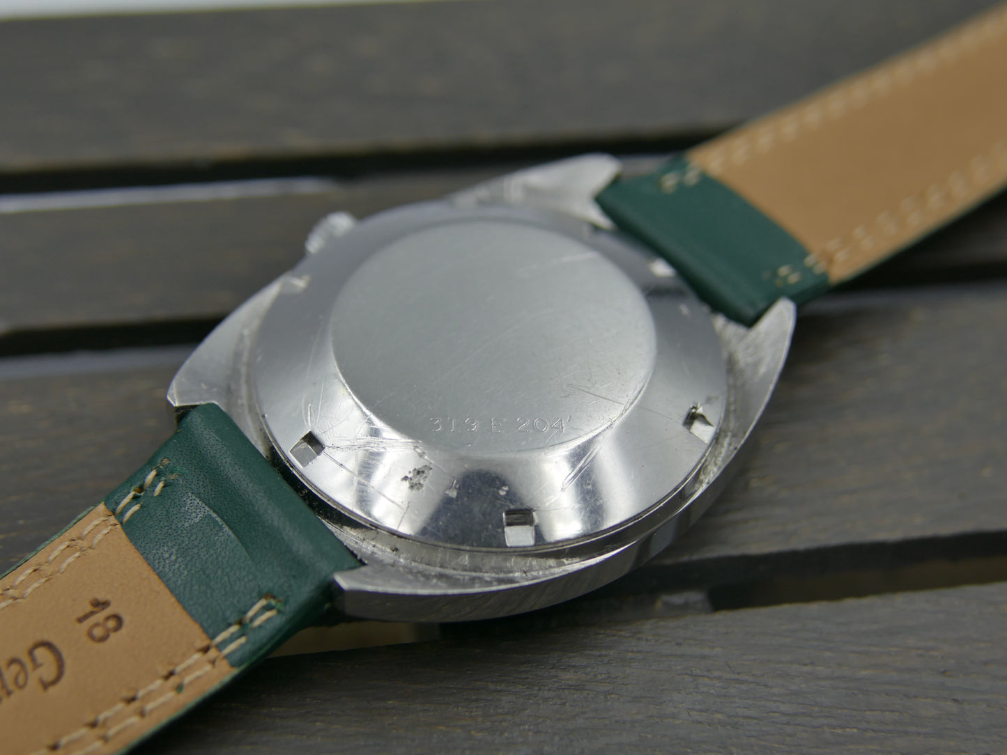 70s vintage watch mens Zenith automatic 28800 AutoSport luxe cal 2562 green