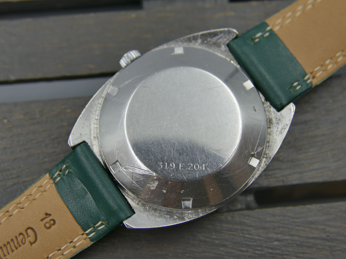 70s vintage watch mens Zenith automatic 28800 AutoSport luxe cal 2562 green