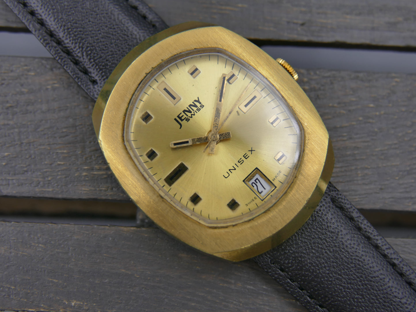 70s Vintage watch mens Jenny Swiss Unisex Manual Wind Cal. ST 1950