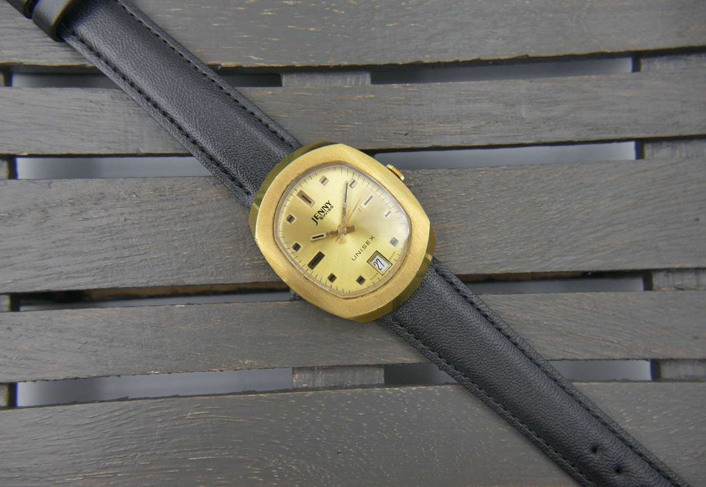 70s Vintage watch mens Jenny Swiss Unisex Manual Wind Cal. ST 1950