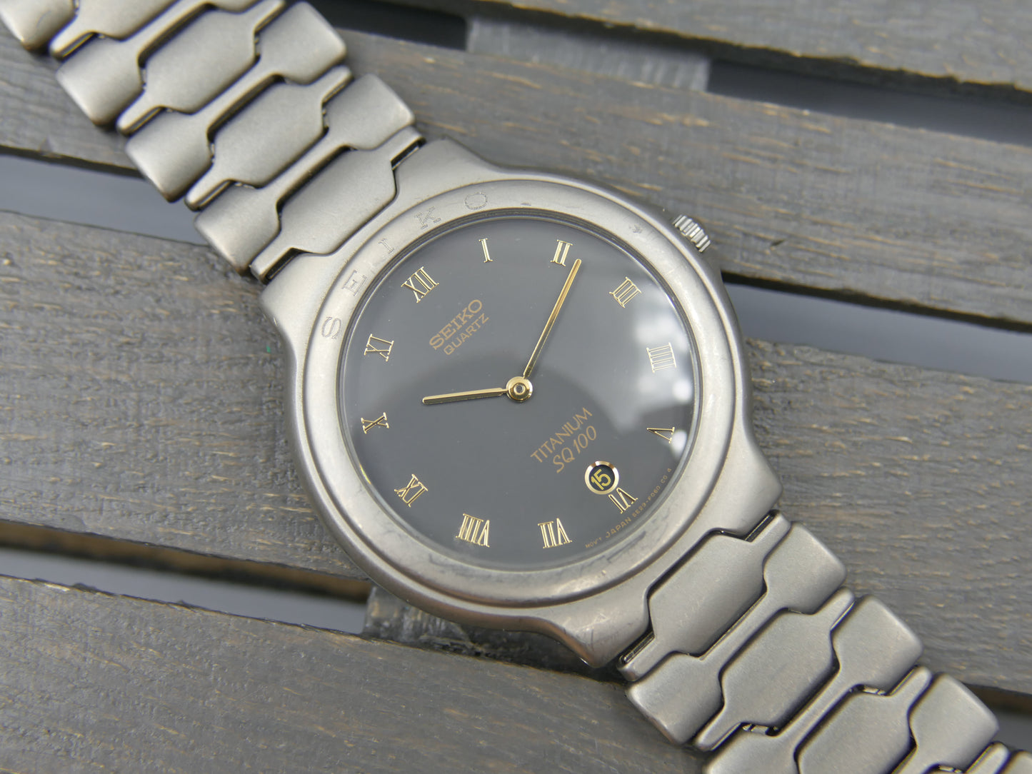 90s vintage watch mens Seiko Titanium ref 5E29-F040 NOS