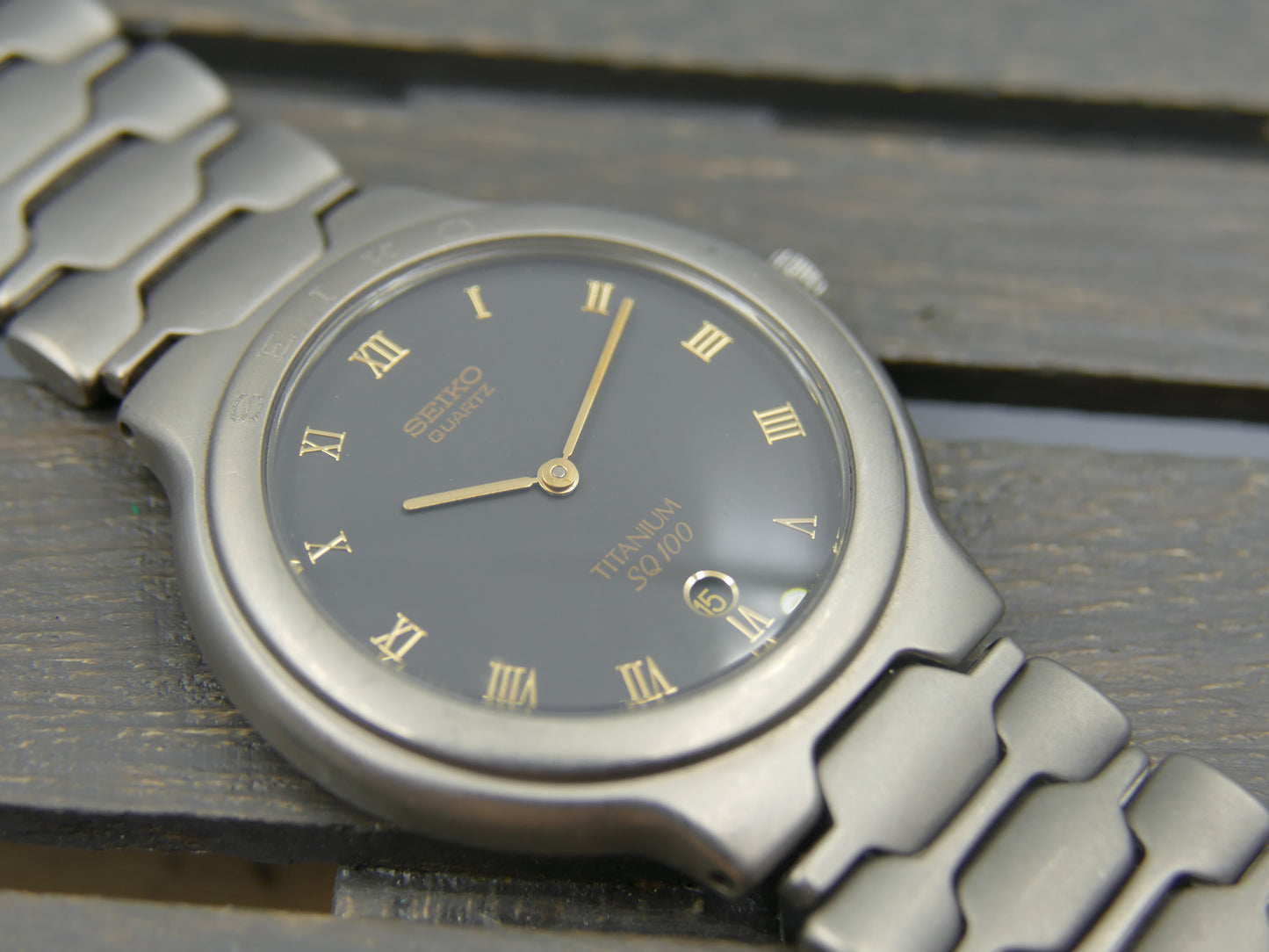 90s vintage watch mens Seiko Titanium ref 5E29-F040 NOS