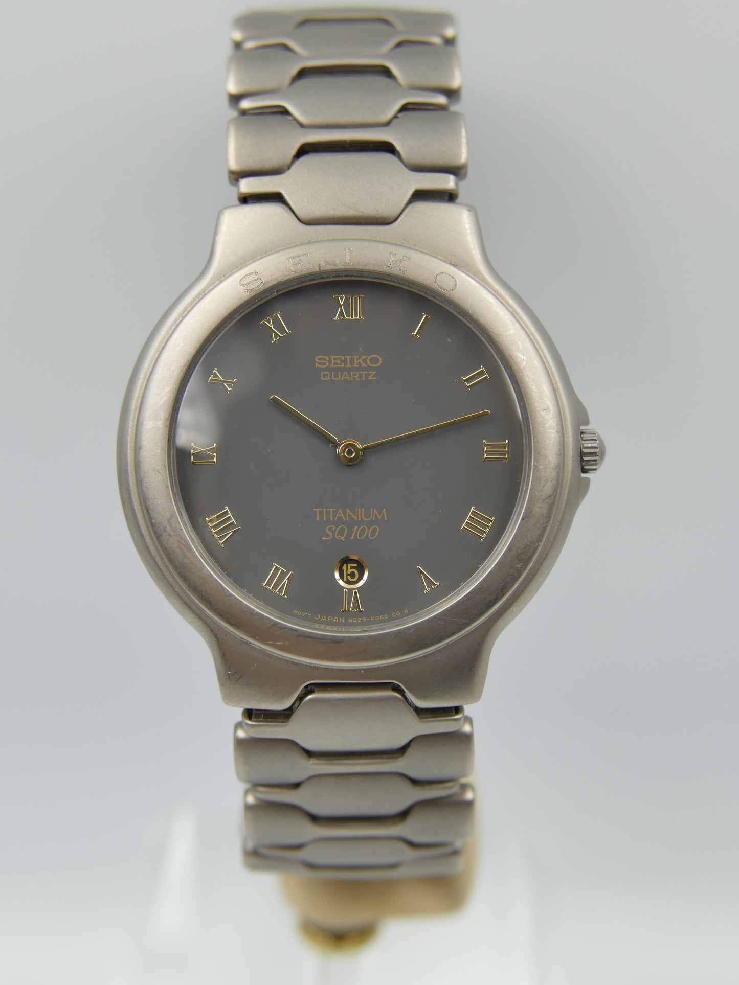 90s vintage watch mens Seiko Titanium ref 5E29-F040 NOS