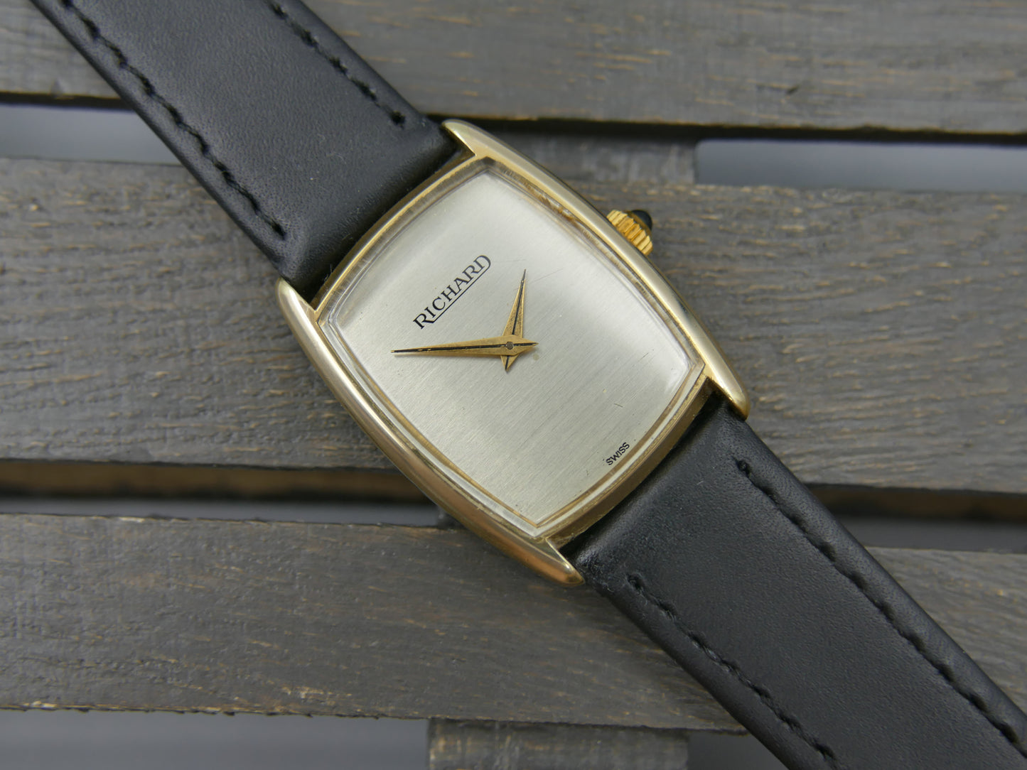 vintage watch Richard ref 440 Tank Tonneau hand wind eta 2512