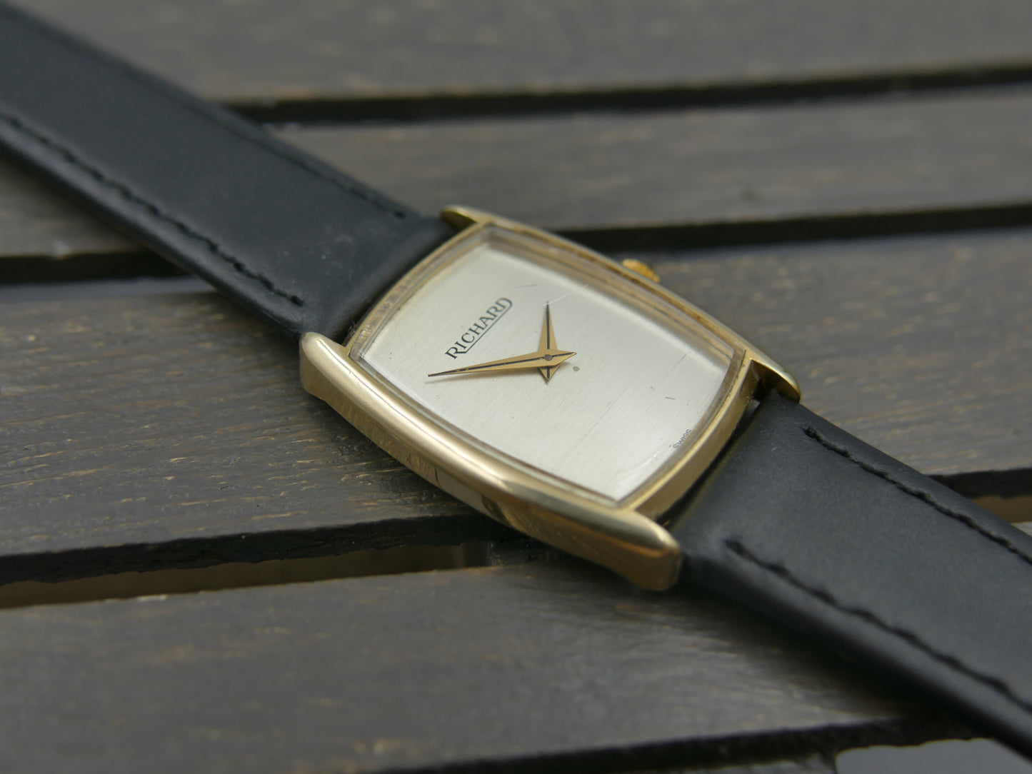 vintage watch Richard ref 440 Tank Tonneau hand wind eta 2512
