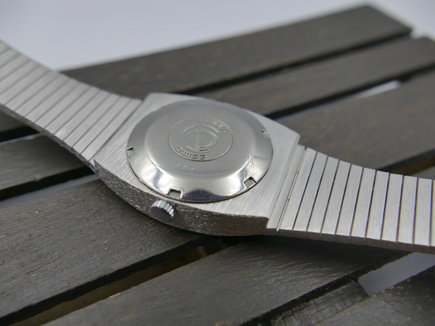70s Vintage watch mens Tressa Lux Automatic eta Frosted Bark Texture Case Ref. 655 NOS