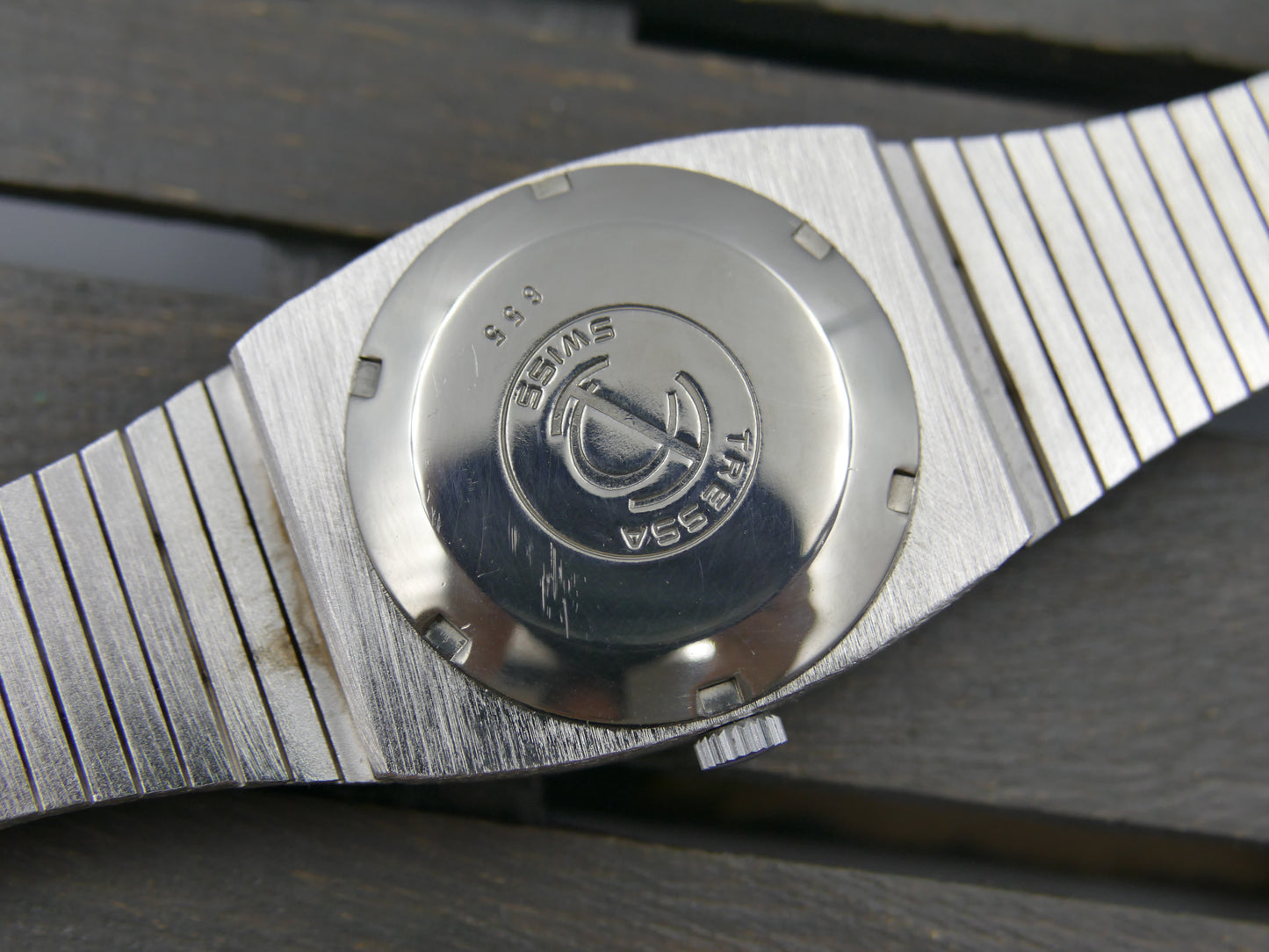 70s Vintage watch mens Tressa Lux Automatic eta Frosted Bark Texture Case Ref. 655 NOS