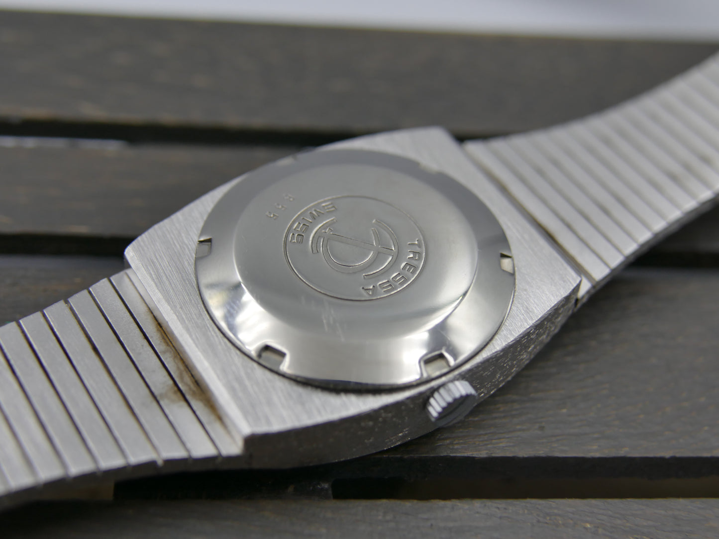 70s Vintage watch mens Tressa Lux Automatic eta Frosted Bark Texture Case Ref. 655 NOS