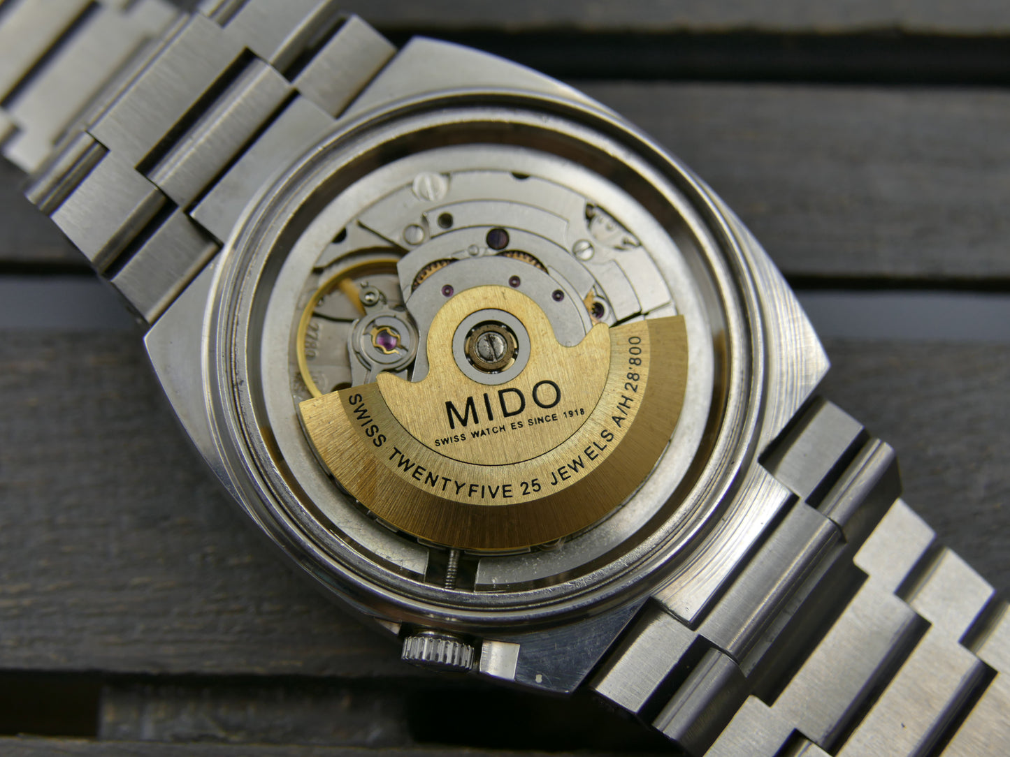 70s vintage watch Mido multi star ref 1869 automatic eta 2789 brown NOS