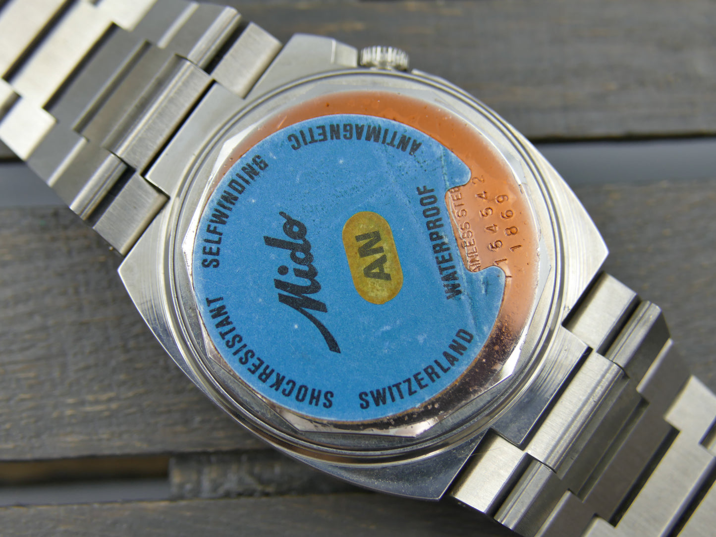 70s vintage watch Mido multi star ref 1869 automatic eta 2789 brown NOS