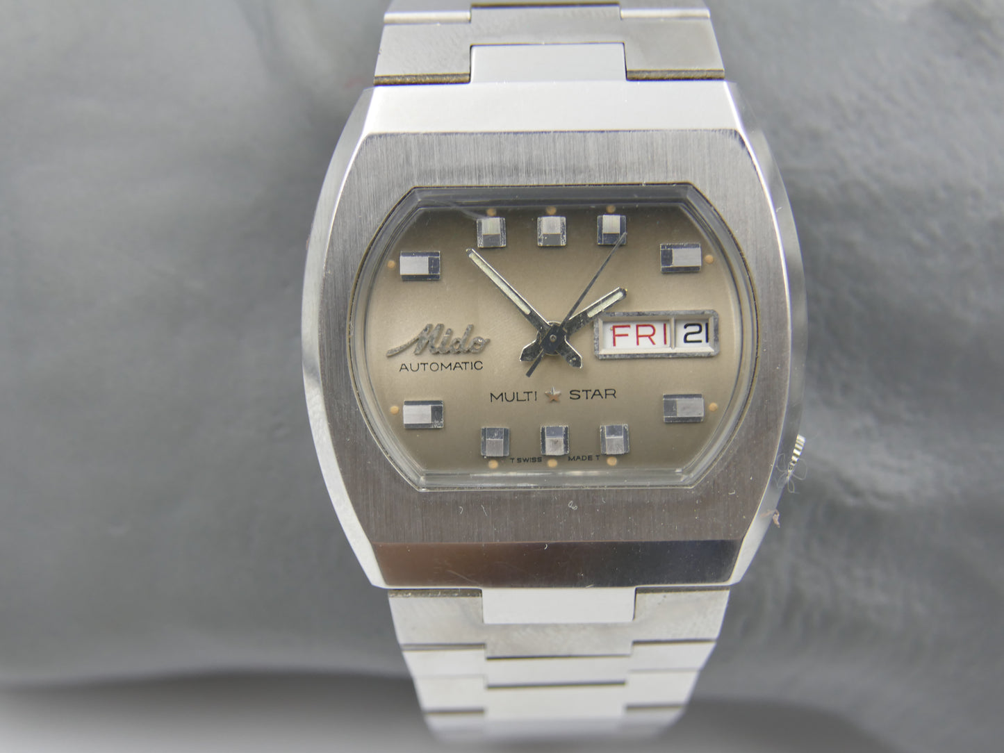 70s vintage watch Mido multi star ref 1869 automatic eta 2789 brown NOS