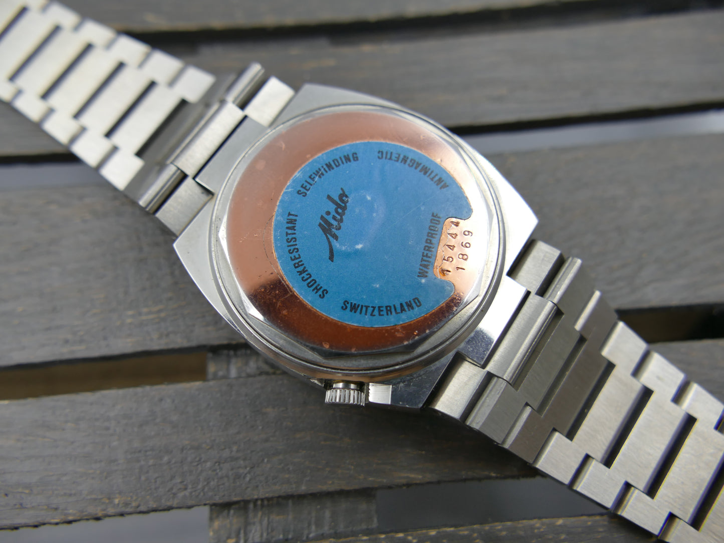 70s vintage watch Mido multi star ref 1869 automatic eta 2789 green NOS