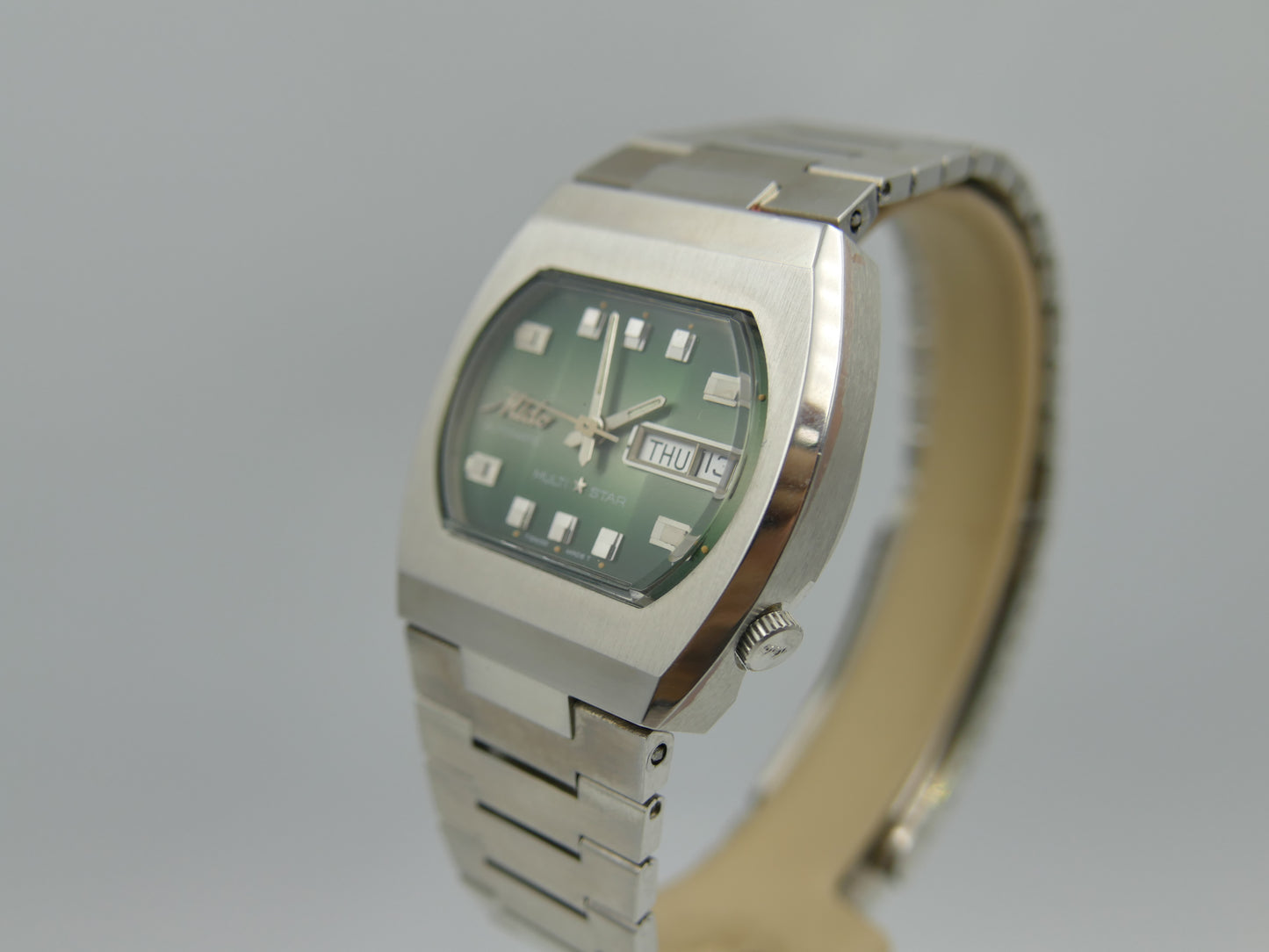 70s vintage watch Mido multi star ref 1869 automatic eta 2789 green NOS