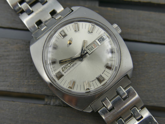 70s vintage watch mens Enicar ref. 167-01-18 automatic cal. AR 167 steel