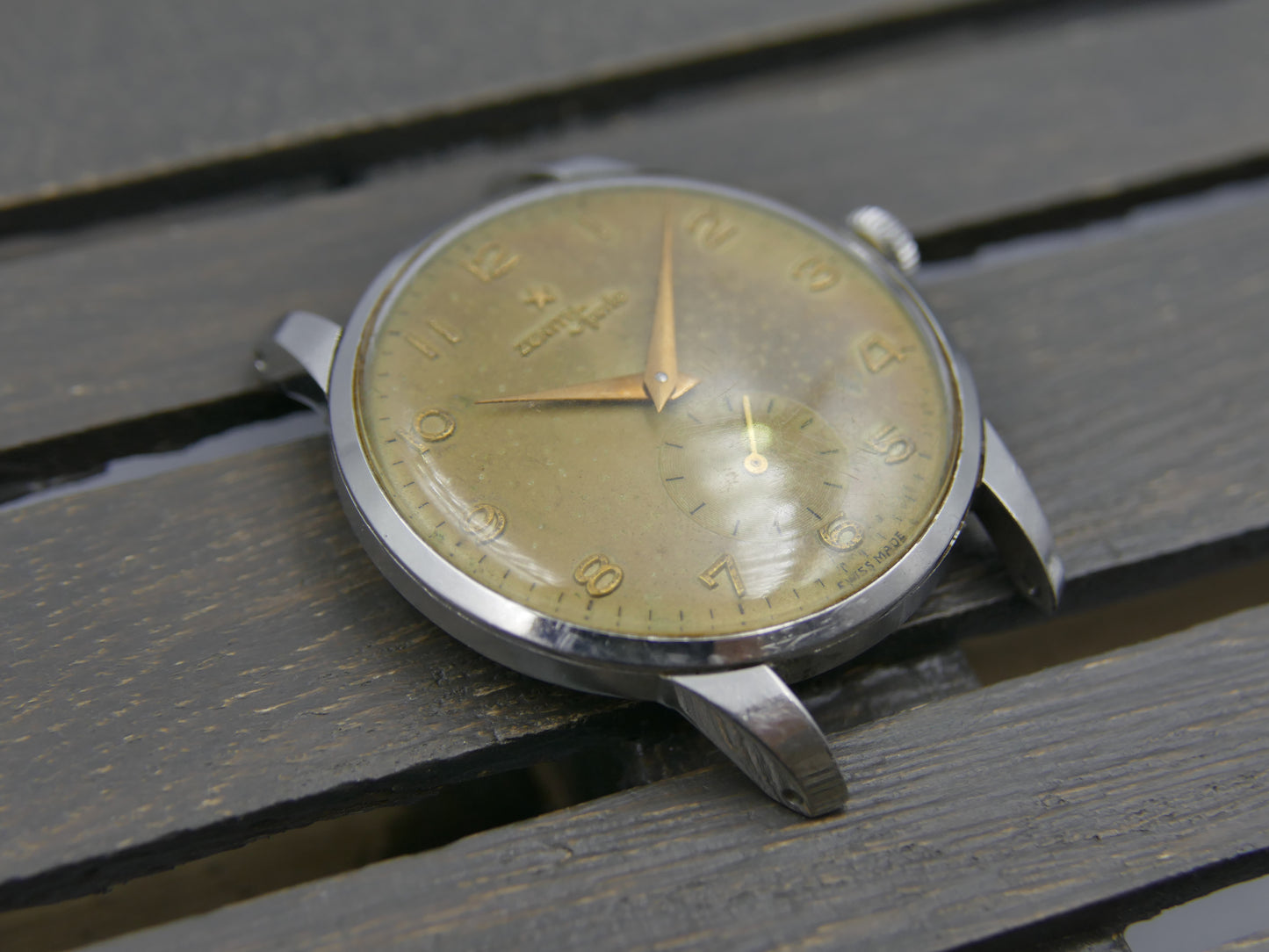 50s vintage watch mens Zenith Sporto manual wind 126-6 jumbo 37mm