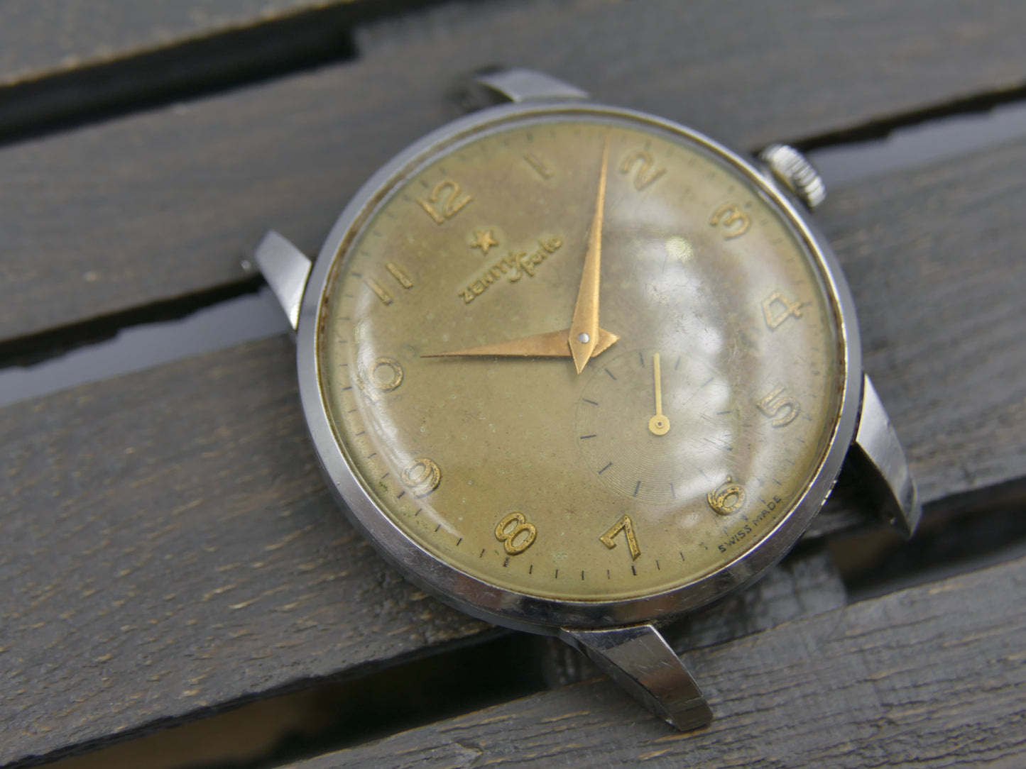 50s vintage watch mens Zenith Sporto manual wind 126-6 jumbo 37mm