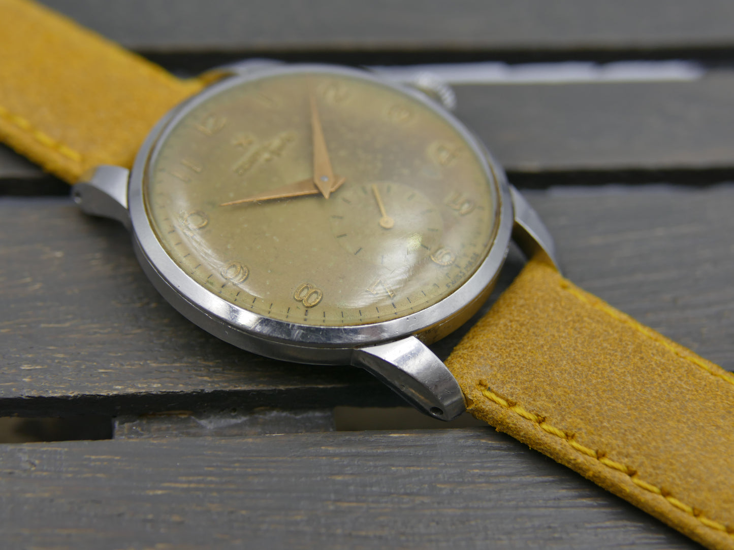 50s vintage watch mens Zenith Sporto manual wind 126-6 jumbo 37mm