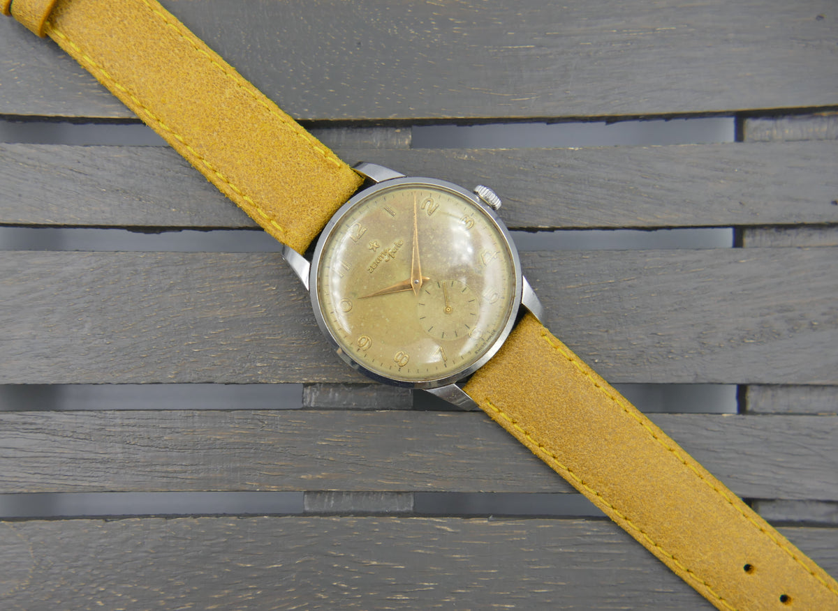 50s vintage watch mens Zenith Sporto manual wind 126-6 jumbo 37mm
