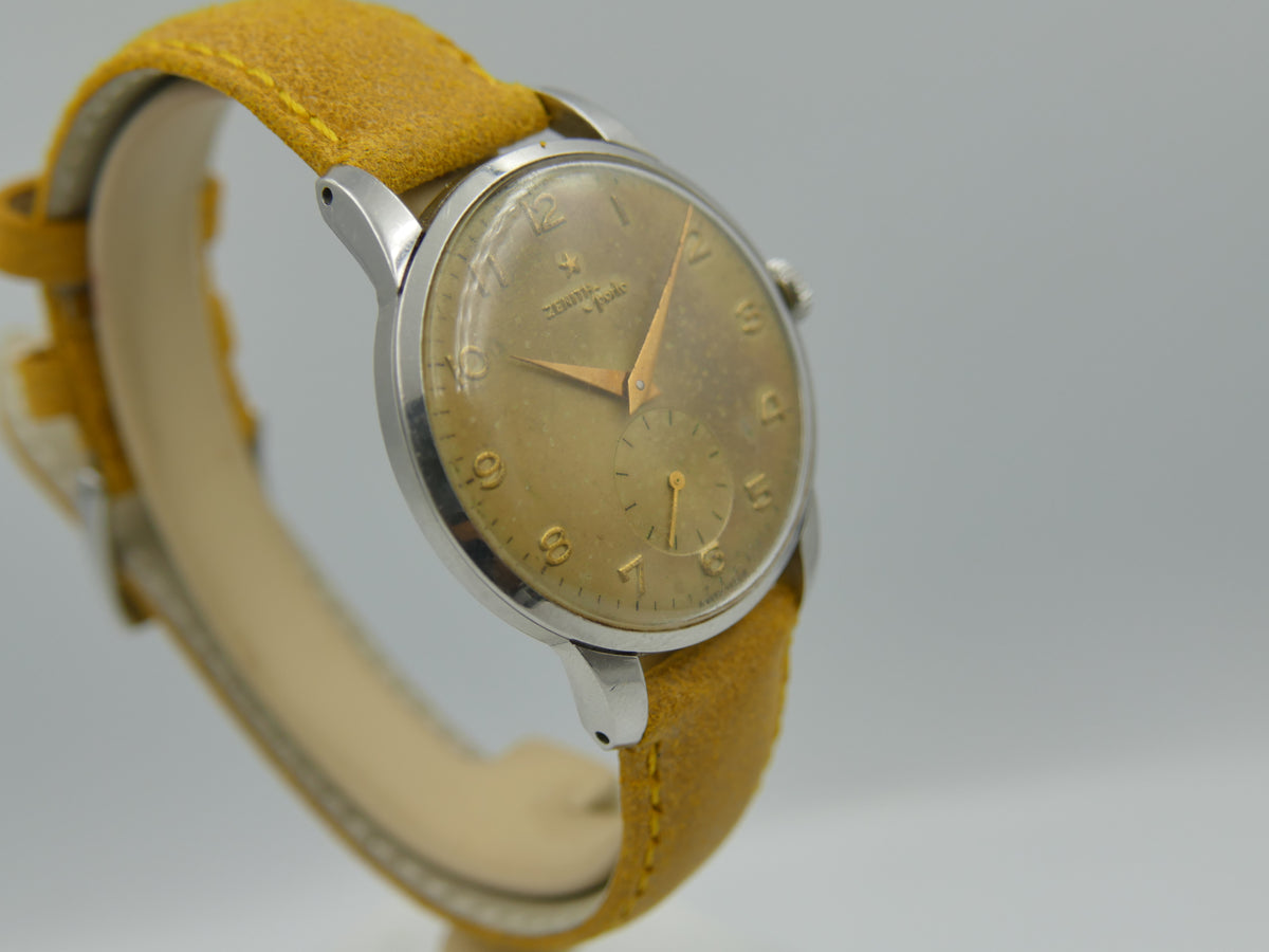 50s vintage watch mens Zenith Sporto manual wind 126-6 jumbo 37mm