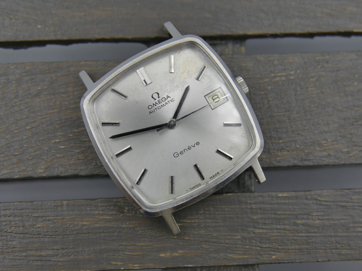 70s vintage watch mens square Omega Geneve ref. 162.0060 automatic cal 1012 serviced