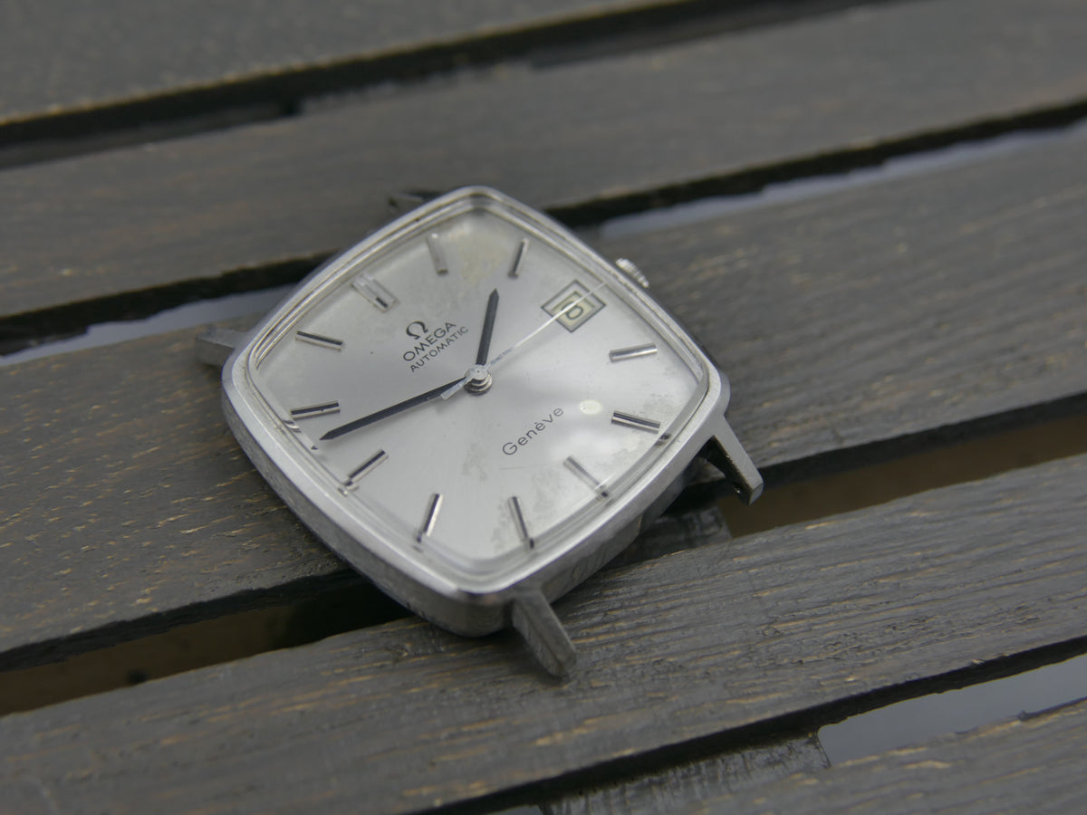 70s vintage watch mens square Omega Geneve ref. 162.0060 automatic cal 1012 serviced