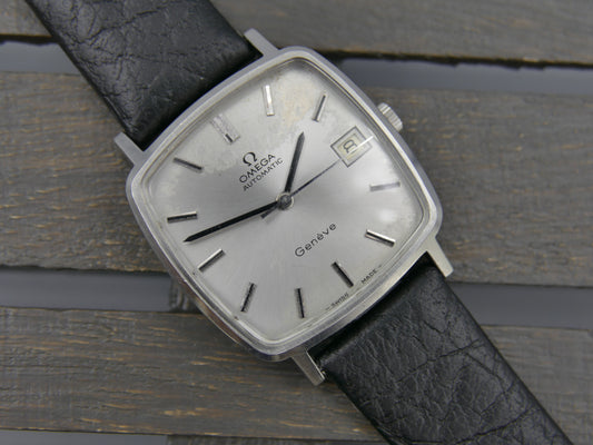 70s vintage watch mens square Omega Geneve ref. 162.0060 automatic cal 1012 serviced