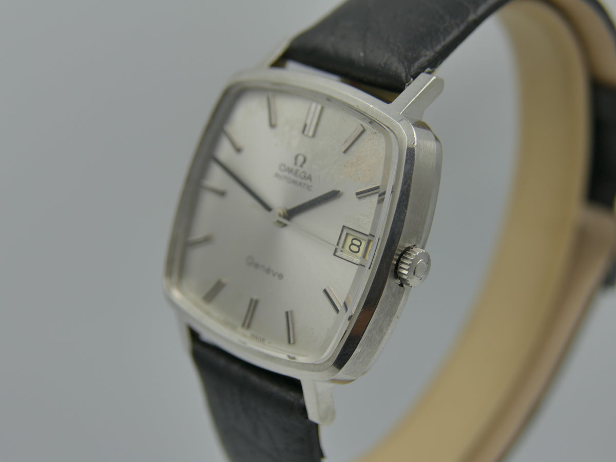 70s vintage watch mens square Omega Geneve ref. 162.0060 automatic cal 1012 serviced