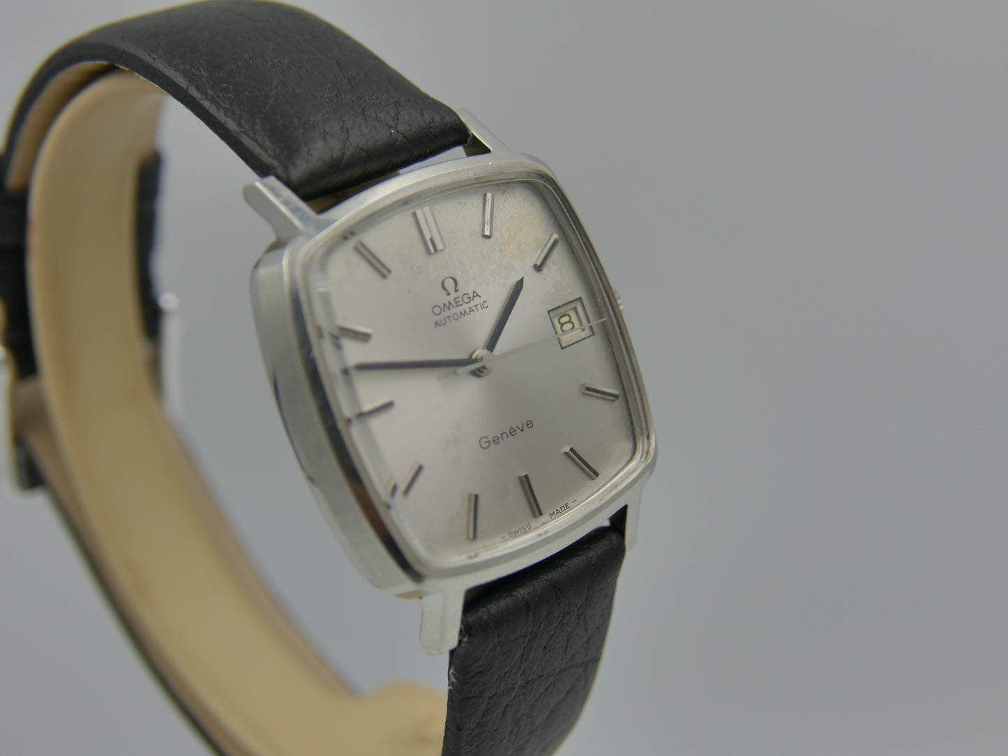70s vintage watch mens square Omega Geneve ref. 162.0060 automatic cal 1012 serviced