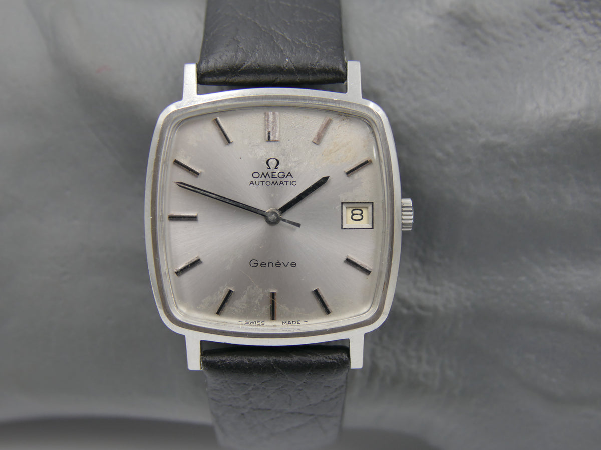 70s vintage watch mens square Omega Geneve ref. 162.0060 automatic cal 1012 serviced