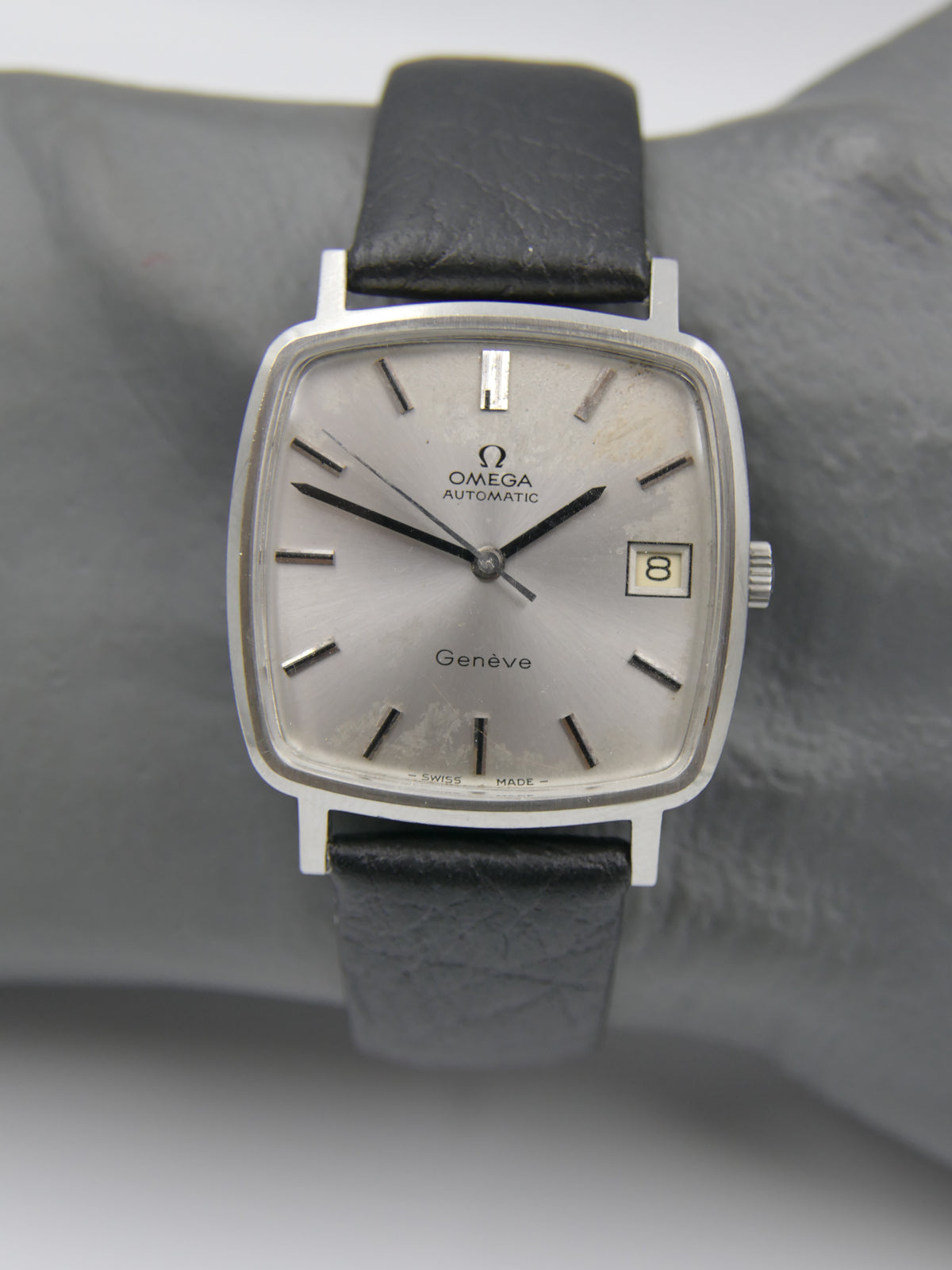 70s vintage watch mens square Omega Geneve ref. 162.0060 automatic cal 1012 serviced
