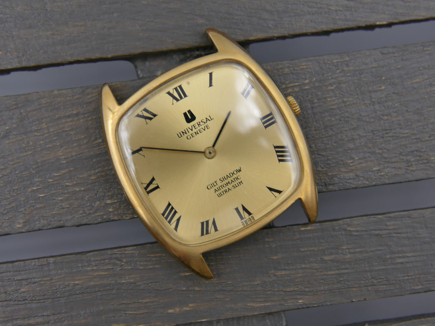 70s vintage watch mens Universal Geneve Gilt Shadow ref 566105 Automatic 2-66 Microrotor Ultra Slim