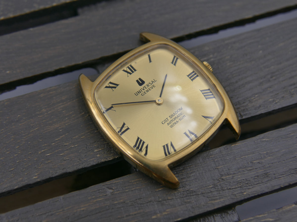 70s vintage watch mens Universal Geneve Gilt Shadow ref 566105 Automatic 2-66 Microrotor Ultra Slim