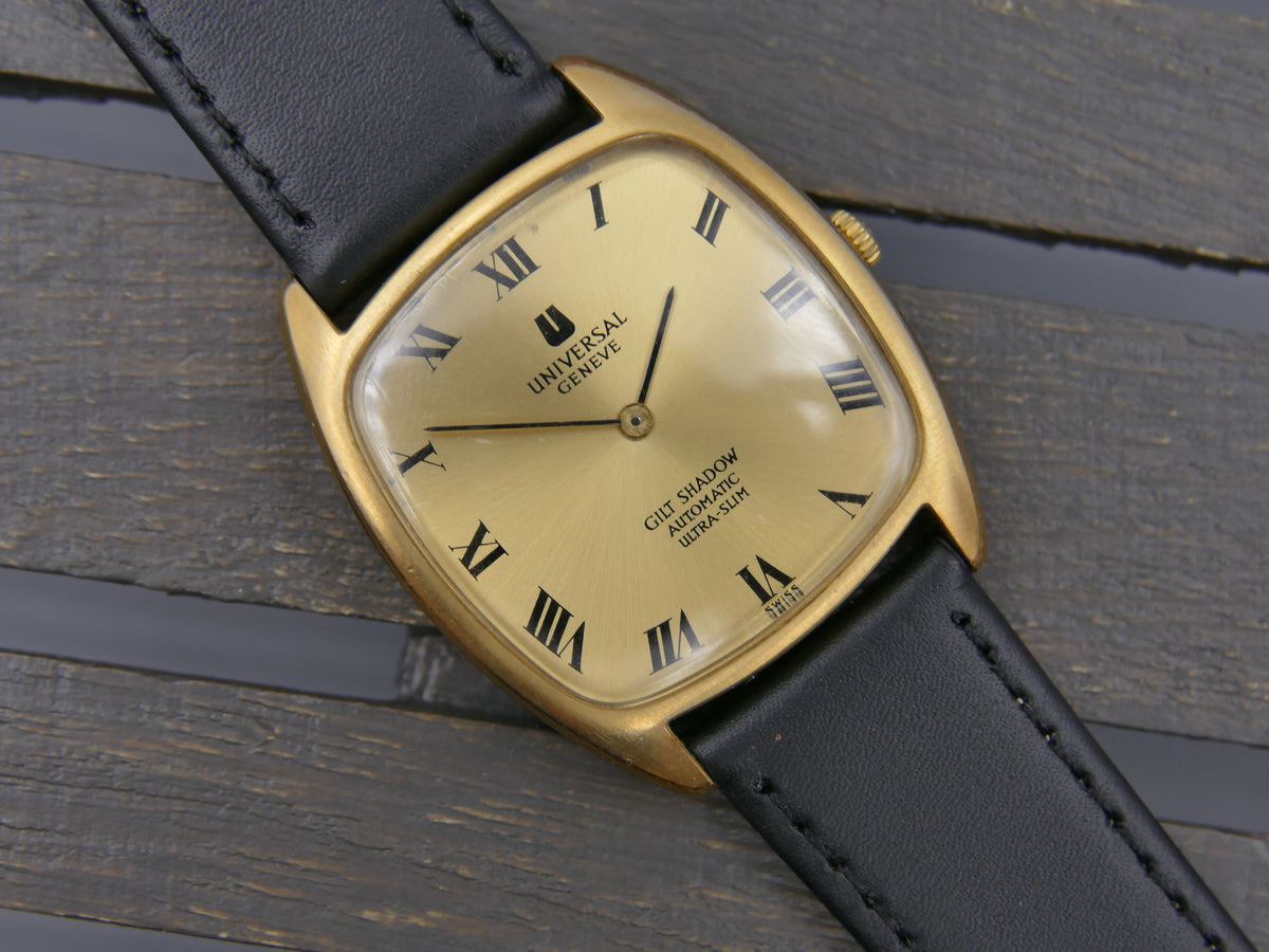 70s vintage watch mens Universal Geneve Gilt Shadow ref 566105 Automatic 2-66 Microrotor Ultra Slim