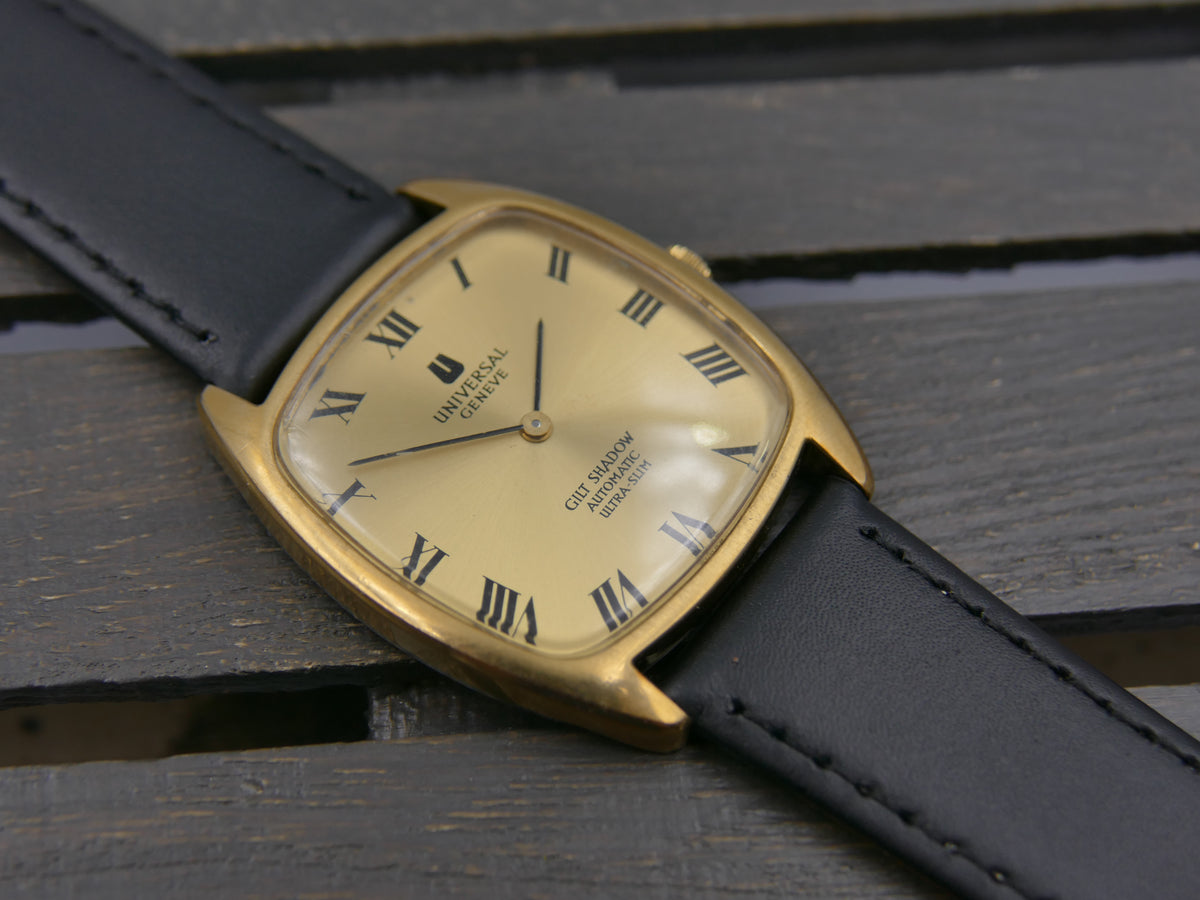 70s vintage watch mens Universal Geneve Gilt Shadow ref 566105 Automatic 2-66 Microrotor Ultra Slim