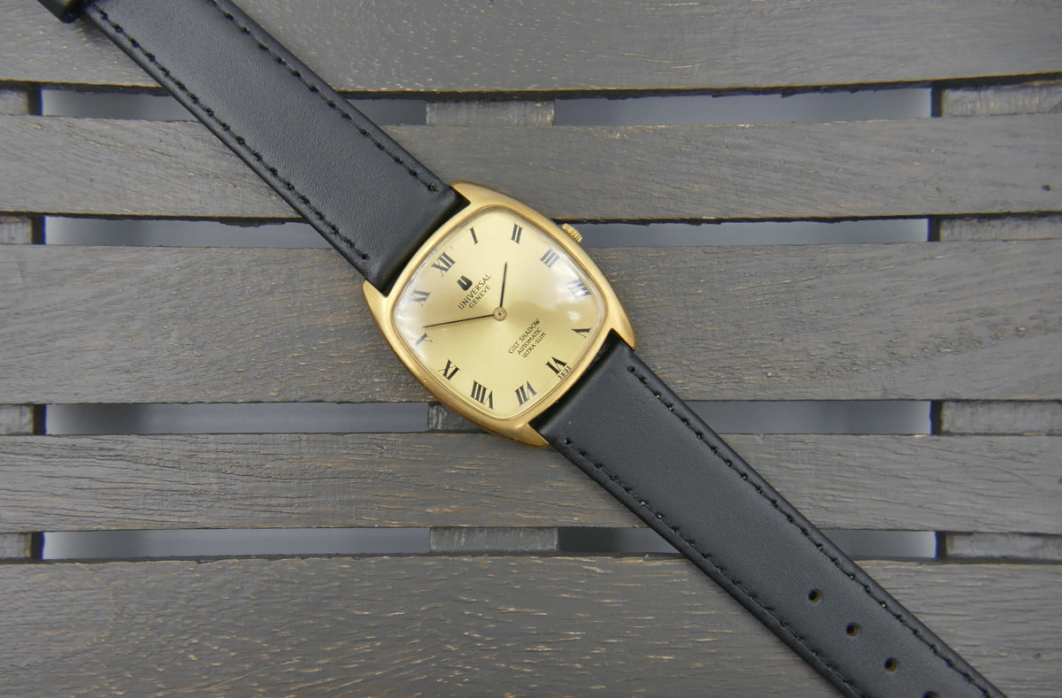 70s vintage watch mens Universal Geneve Gilt Shadow ref 566105 Automatic 2-66 Microrotor Ultra Slim