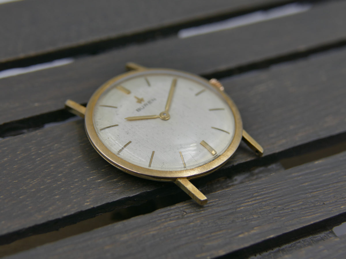 60s vintage watch mens Buren ref. 813803 hand wind cal 280 linen bezel serviced