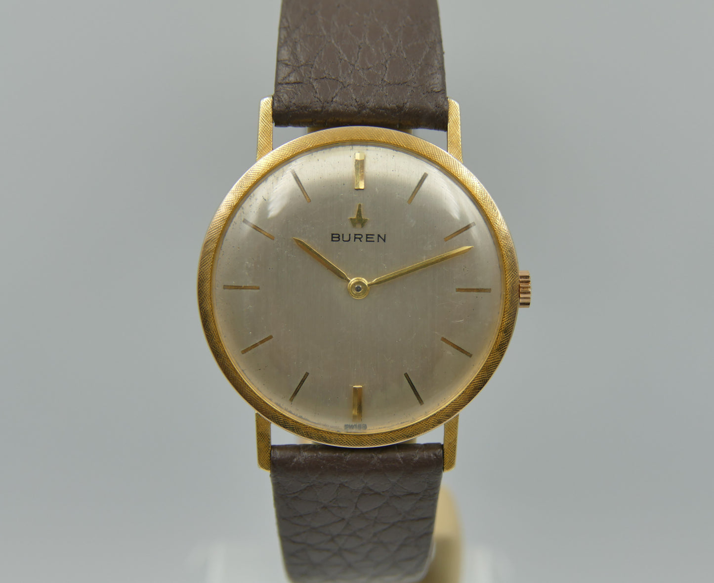 60s vintage watch mens Buren ref. 813803 hand wind cal 280 linen bezel serviced