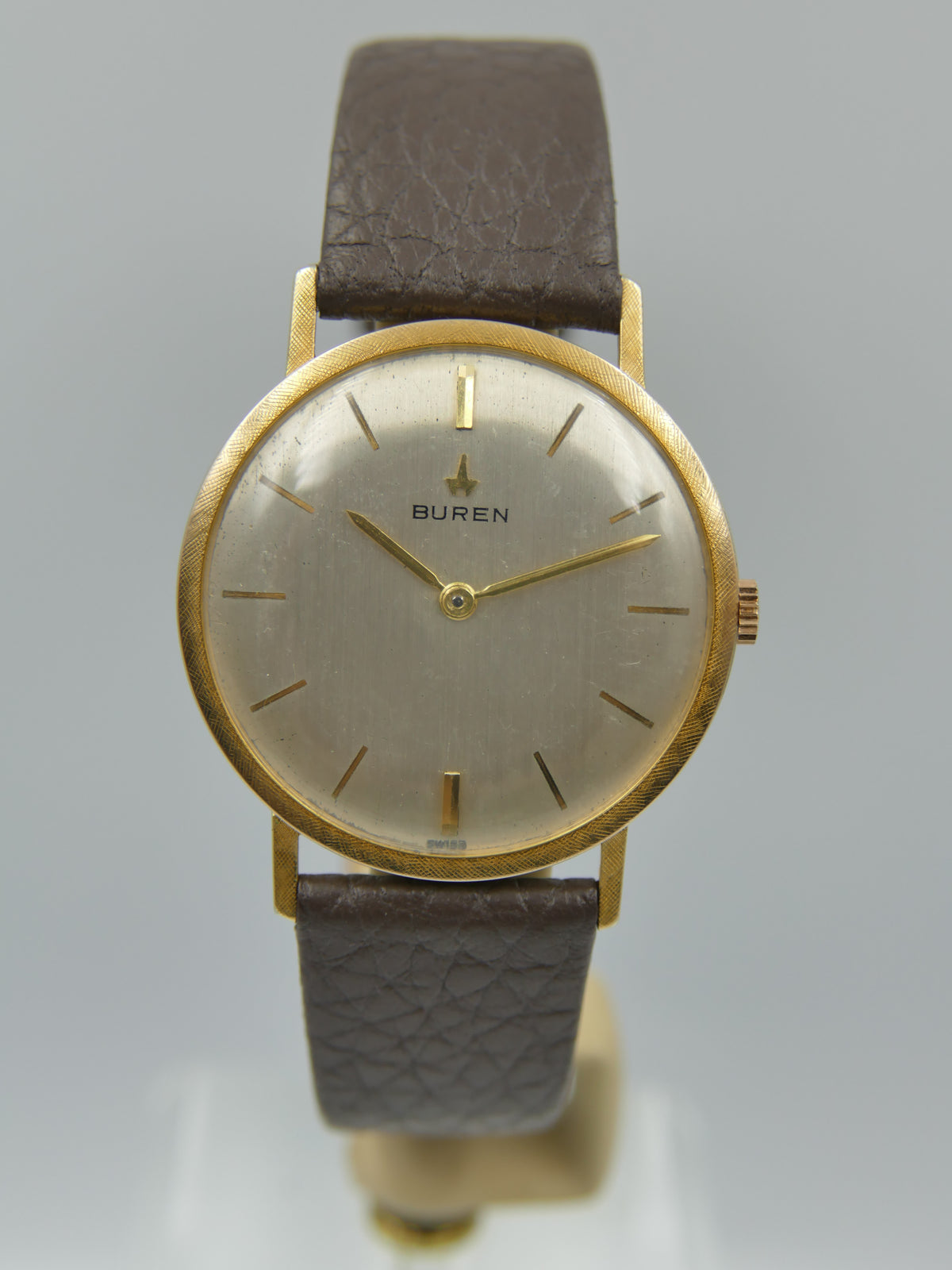 60s vintage watch mens Buren ref. 813803 hand wind cal 280 linen bezel serviced