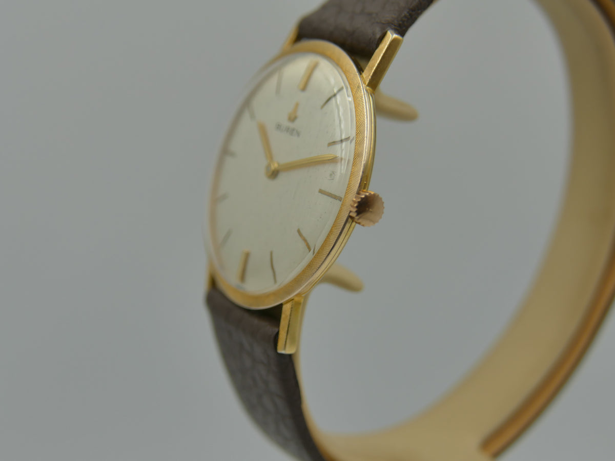 60s vintage watch mens Buren ref. 813803 hand wind cal 280 linen bezel serviced