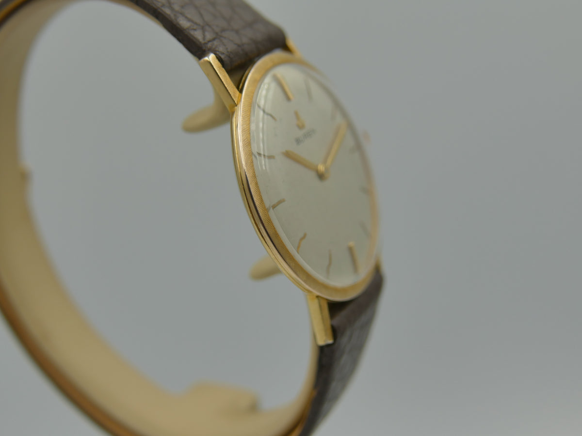 60s vintage watch mens Buren ref. 813803 hand wind cal 280 linen bezel serviced