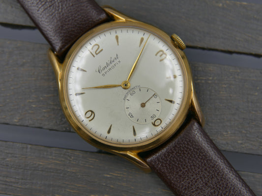 50s vintage watch mens Cortebert Spirofix Oversize jumbo 37mm Ref.8483 hand wind Cal 677
