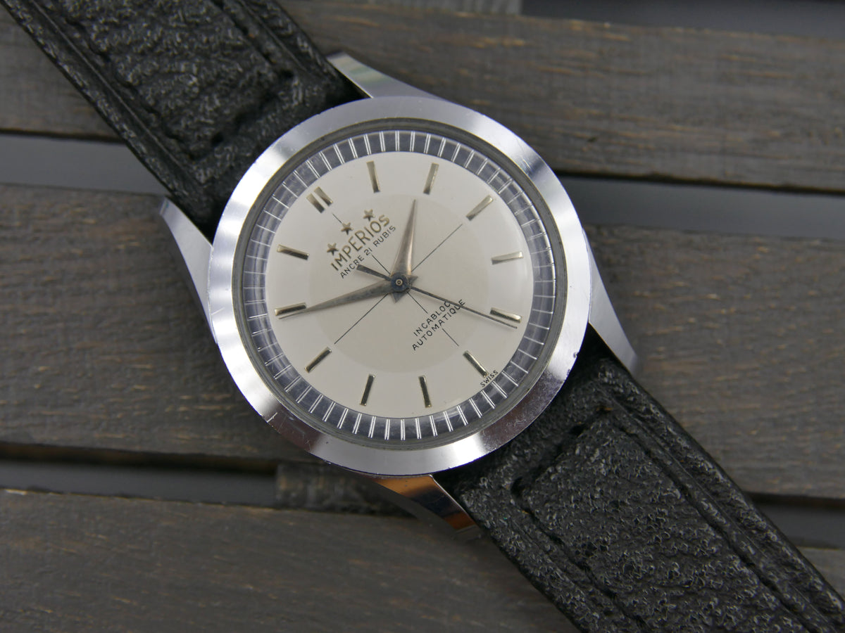 60s vintage watch mens NOS Imperios 21j Automatic AS 1580 with warranty paper